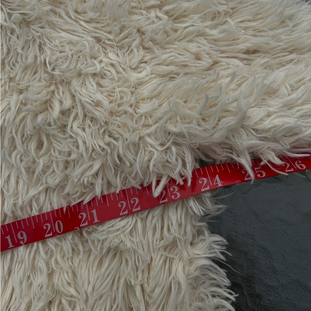 Forever 21 size S oversized ivory faux fur Mobwife shag coat teddy Penny Lane - Picture 7 of 8